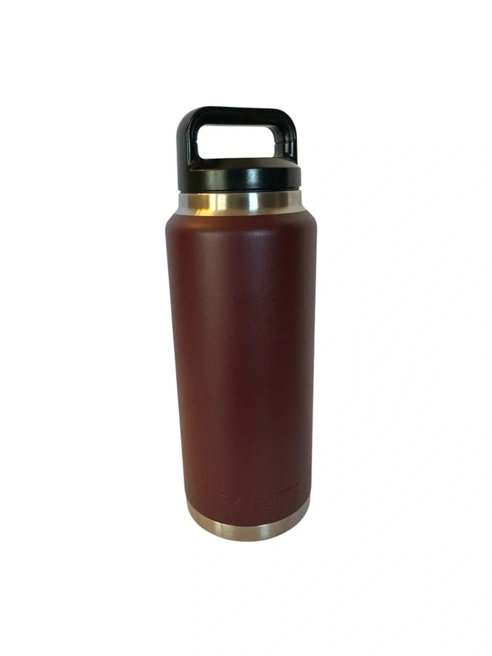 Yeti Rambler Bottle Chug Burgundy Bottle with Black Handle and Stainless Accents - Picture 7 of 7